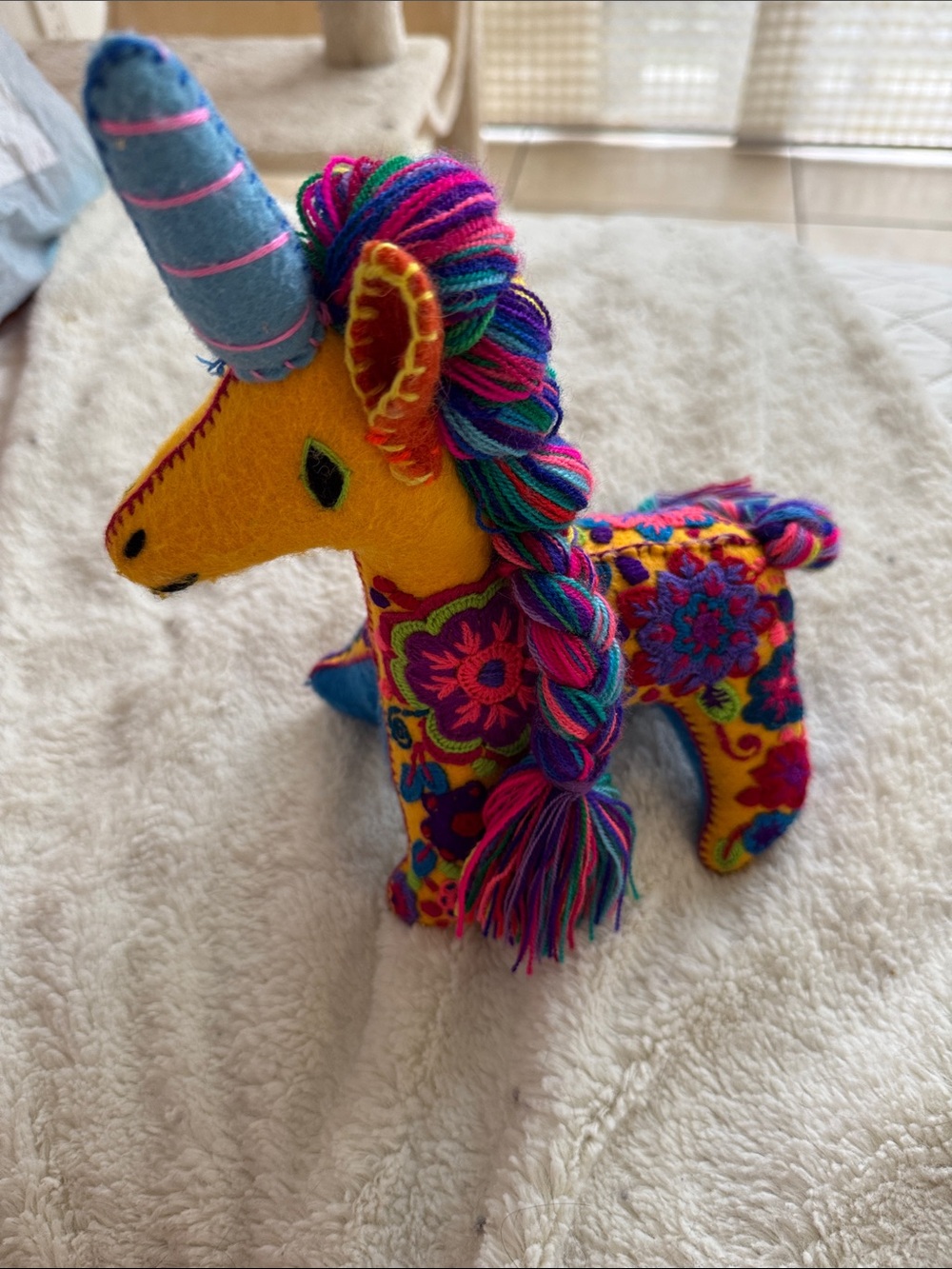 Colorful Embroidered Unicorn Plush